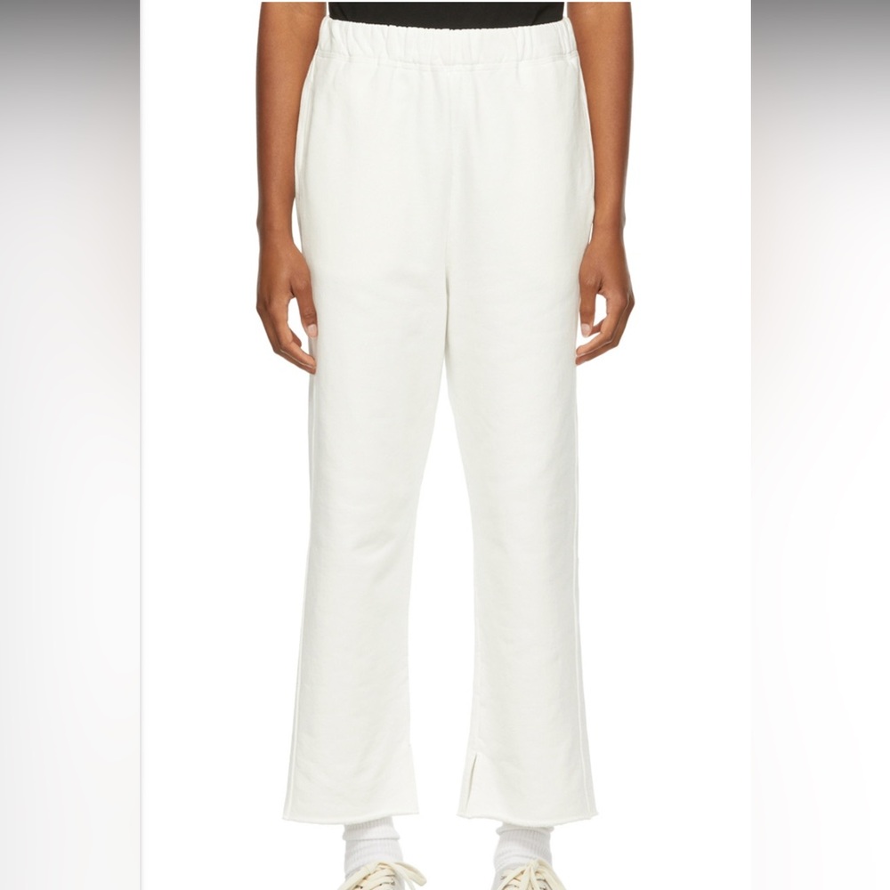 MM6 Maison Margiela White Crop Logo Sweatpants